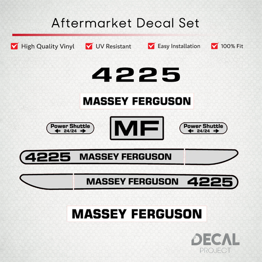 Aftermarket Decal Kit Compatible with Massey Ferguson 4225 – 2000 Version Restoration Vinyl Set – Image 1