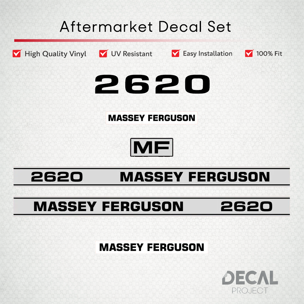 Aftermarket Decal Kit Compatible with Massey Ferguson 2620 – Premium Restoration Vinyl Set – Image 1