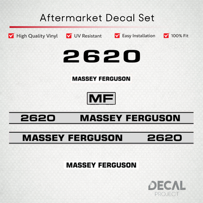 Aftermarket Decal Kit Compatible with Massey Ferguson 2620 – Premium Restoration Vinyl Set – Image 1