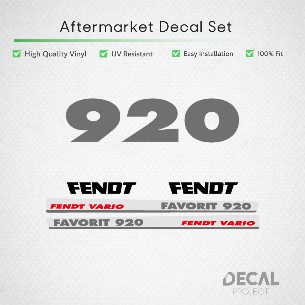 Fendt Favorit 920 Vario Decal Set - rare First Generation Restoration