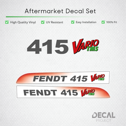 Fendt 415 Vario TMS Decal Kit - Premium 400 Series Flagship Hood Graphics