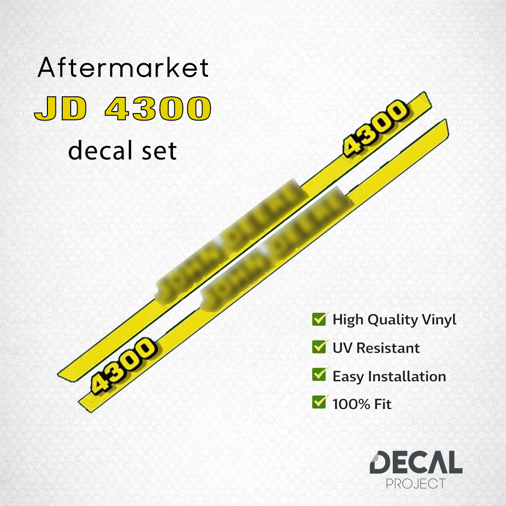 John Deere 4300 Decal Kit – Premium Aftermarket Restoration - Replacement Set