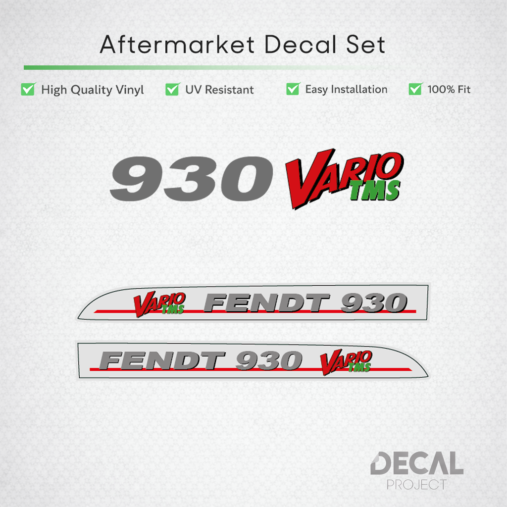 Fendt 930 Vario TMS Decal Set - Silver Edition - 900 Series Flagship Set