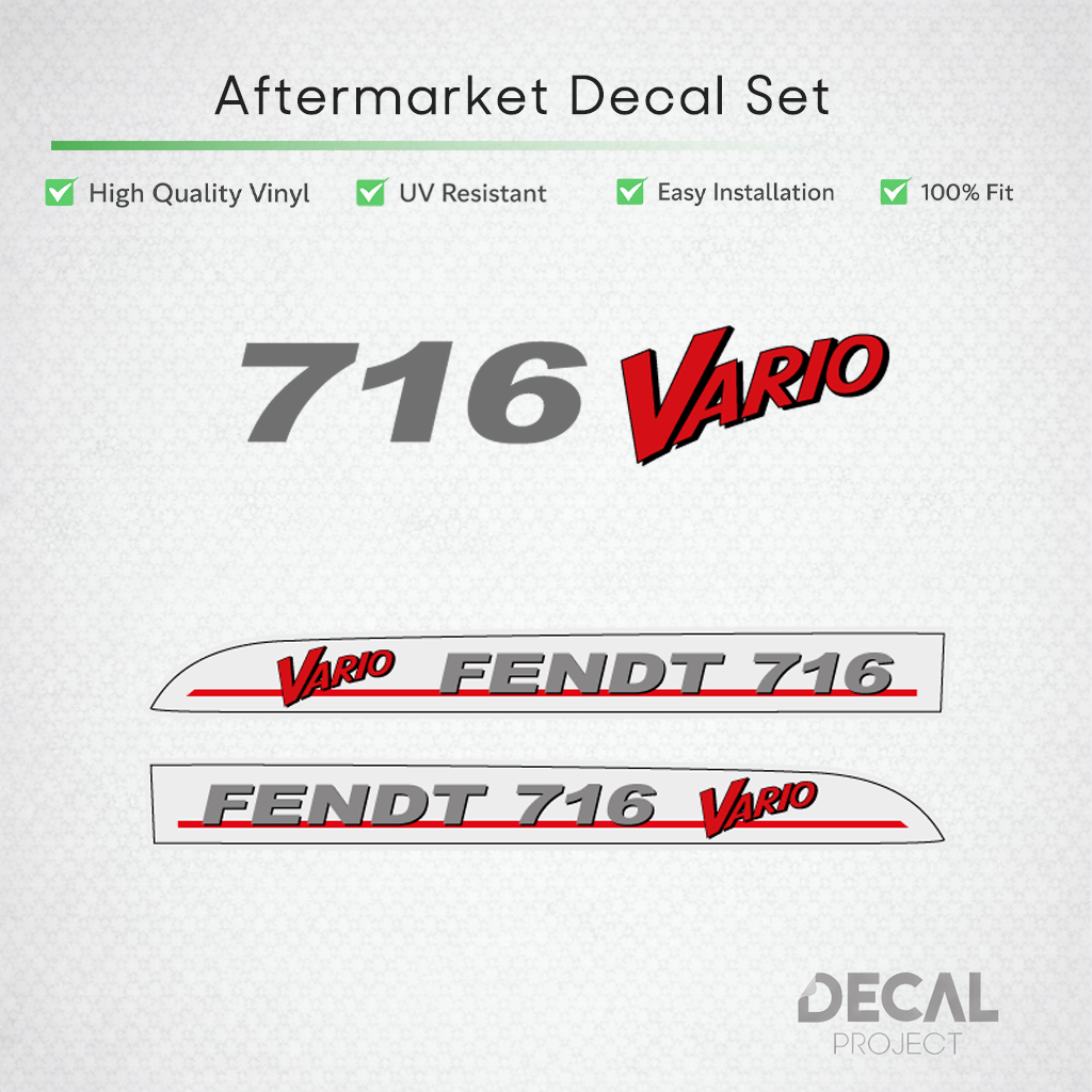 Fendt 716 Vario Decal Set - Restoration Vinyl Premium 700 Series