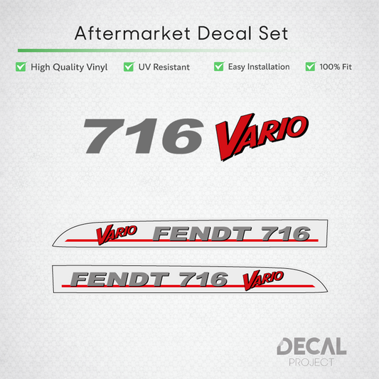 Fendt 716 Vario Decal Set - Restoration Vinyl Premium 700 Series