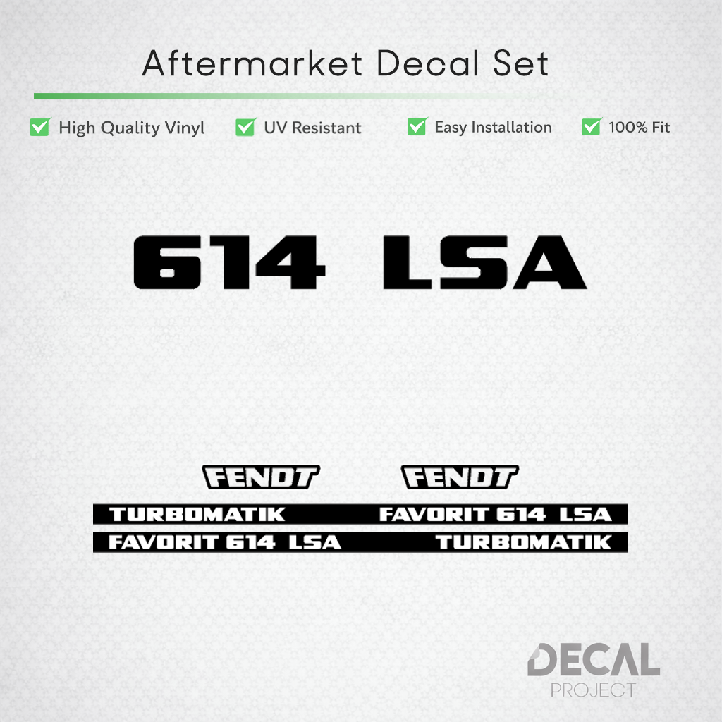 Fendt Favorit 614 LSA Turbomatik Decal Set - Premium 6-Cyl Restoration Vinyl Kit