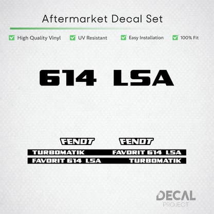 Fendt Favorit 614 LSA Turbomatik Decal Set - Premium 6-Cyl Restoration Vinyl Kit