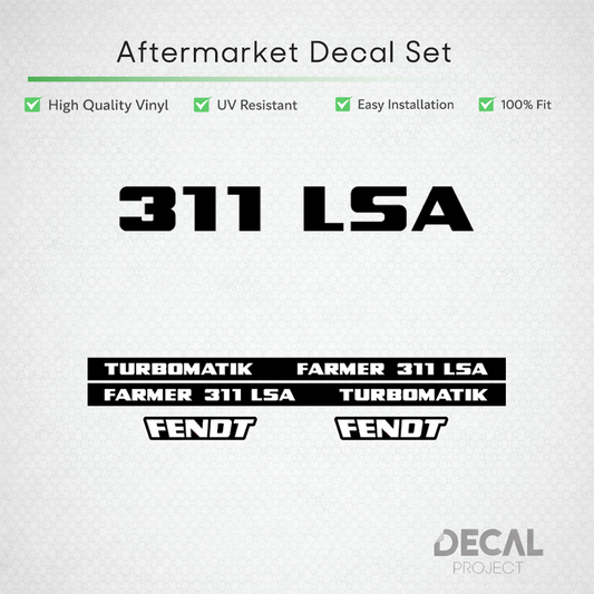 Fendt Farmer 311 LSA Turbomatik Decal Set - Early 300 Series 6-Cyl - OLD Gen