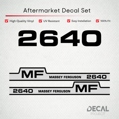 Aftermarket Decal Kit Compatible with Massey Ferguson 2640 – Stepped Stripe Restoration Set – Image 1