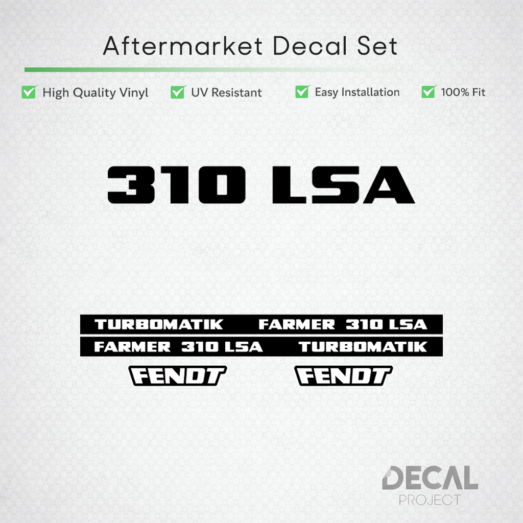 Fendt Farmer 310 LSA Turbomatik Decal Set - 6-Cylinder Restoration Set