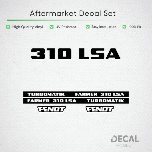 Fendt Farmer 310 LSA Turbomatik Decal Set - 6-Cylinder Restoration Set
