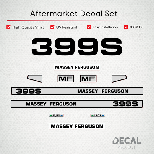 Aftermarket Decal Kit Compatible with Massey Ferguson 399 S – Premium Restoration Vinyl Set – Image 1
