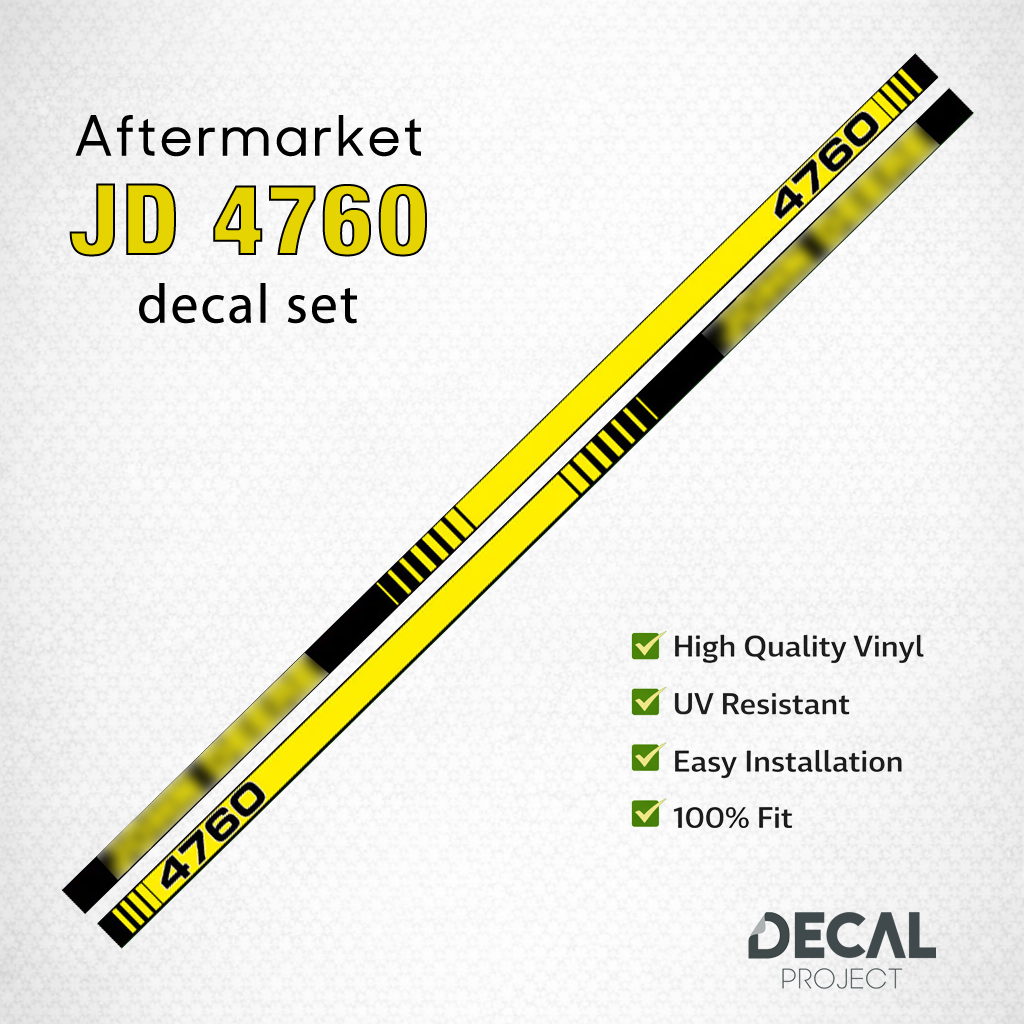 John Deere 4760 Decal Kit – Aftermarket Tractor Stickers – 6-Cylinder - Full Set