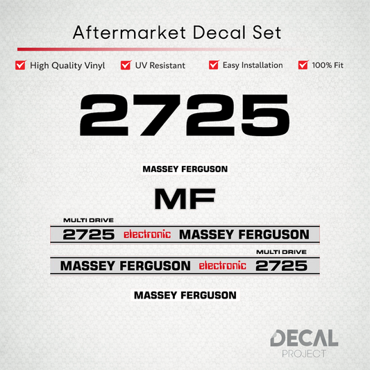 Aftermarket Decal Kit Compatible with Massey Ferguson 2725 – Electronic Multi Drive Restoration Set – Image 1