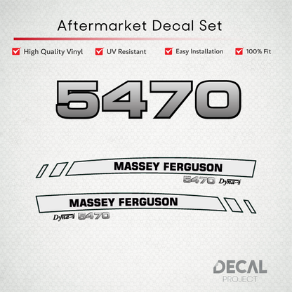 Aftermarket Decal Kit Compatible with Massey Ferguson 5470 – Premium Dyna-4 Hood Graphics Set – Image 1