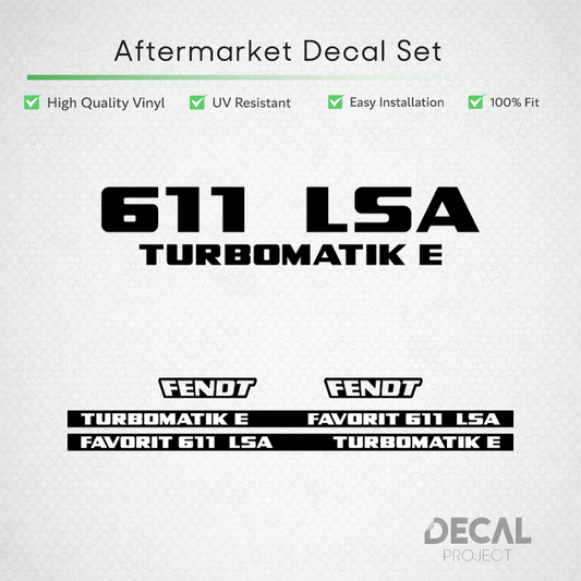Fendt Favorit 611 LSA Turbomatik E Decal Set - Rare Electronic Edition 6-Cyl Kit