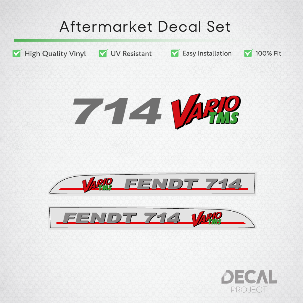Fendt 714 Vario TMS Decal Set - Silver Edition - Premium 700 Series Vinyl Kit