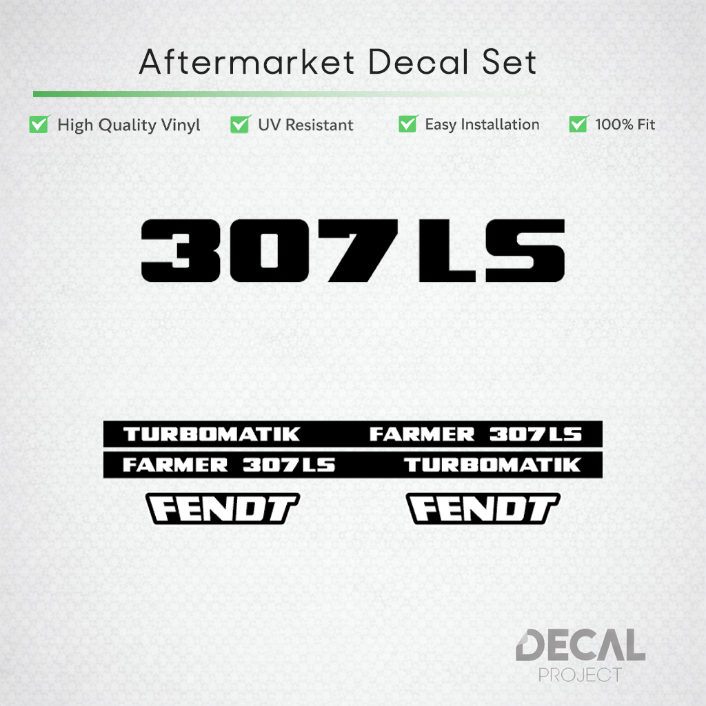 Fendt Farmer 307 LS Turbomatik Decal Set - Early 300 Series Restoration