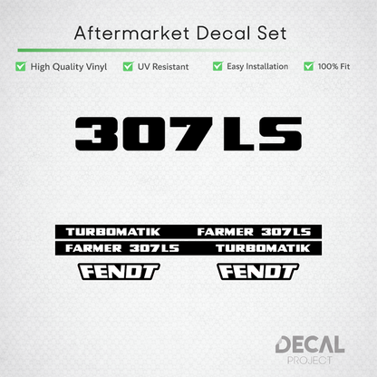 Fendt Farmer 307 LS Turbomatik Decal Set - Early 300 Series Restoration