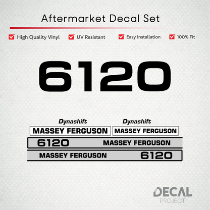 Aftermarket Decal Kit Compatible with Massey Ferguson 6120 – Dynashift Restoration Vinyl Set – Image 1