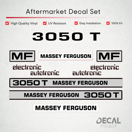 Aftermarket Decal Kit Compatible with Massey Ferguson 3050 T – Premium Restoration Vinyl Set – Image 1