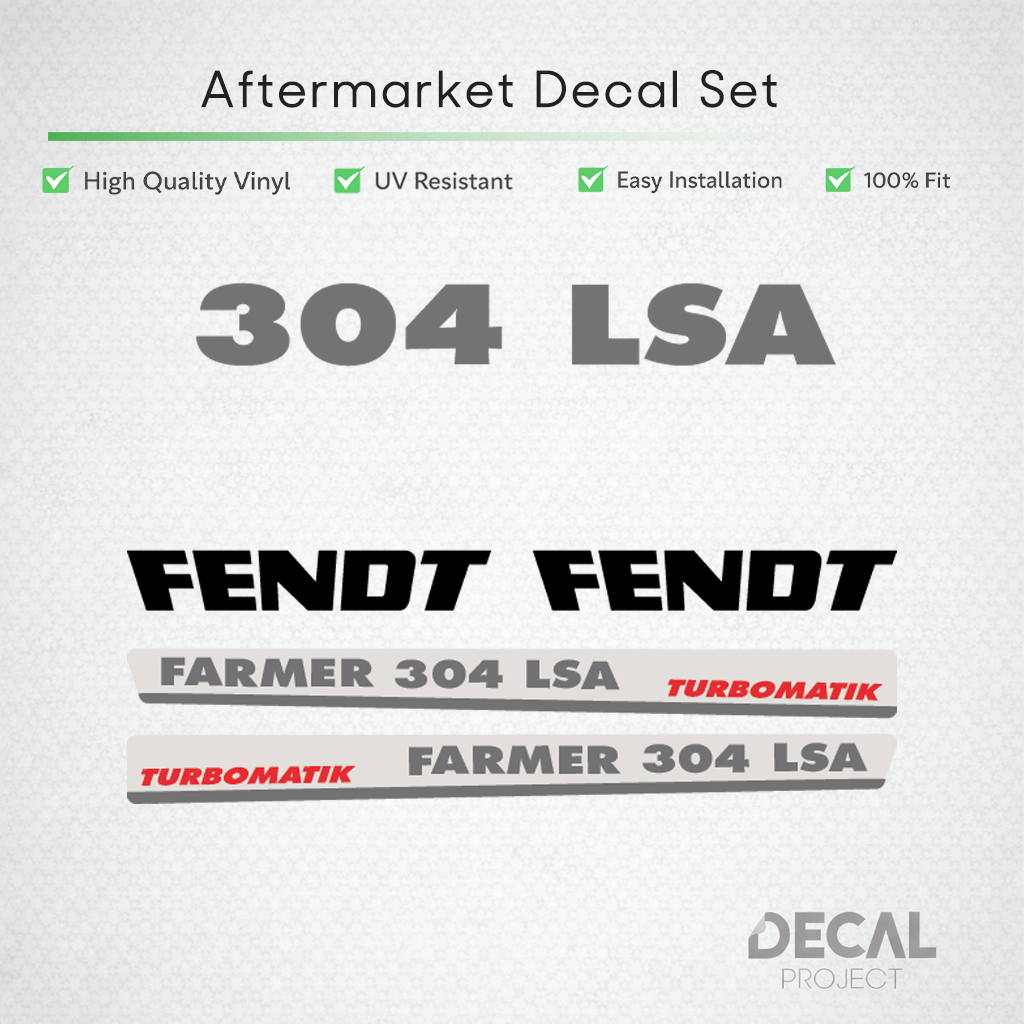 Fendt Farmer 304 LSA Turbomatik Decal Kit - Classic 4WD Series