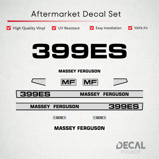 Aftermarket Decal Kit Compatible with Massey Ferguson 399 ES – Premium Restoration Vinyl Set – Image 1