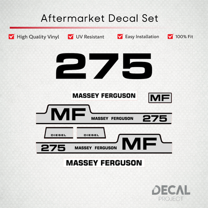Aftermarket Decal Kit Compatible with Massey Ferguson 275 – Diesel Model Restoration Vinyl Set – Image 1