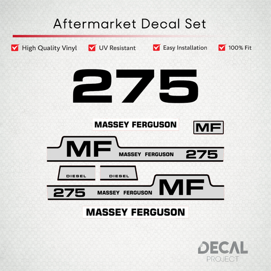 Aftermarket Decal Kit Compatible with Massey Ferguson 275 – Diesel Model Restoration Vinyl Set – Image 1