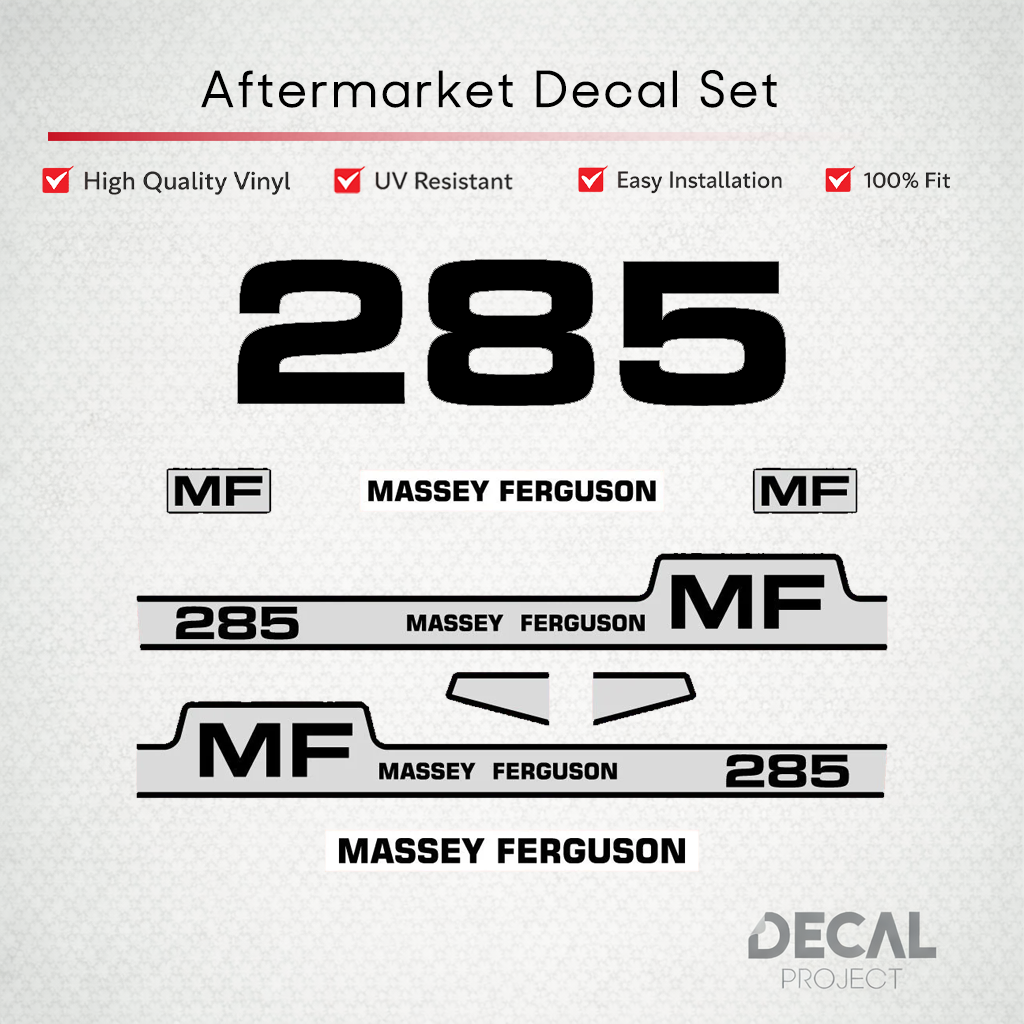 Aftermarket Decal Kit Compatible with Massey Ferguson 285 – Premium Restoration Vinyl Set – Image 1