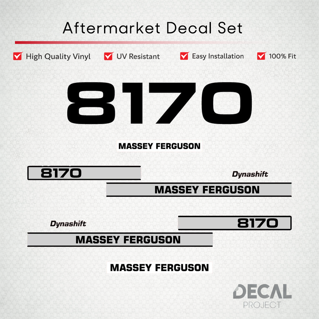 Aftermarket Decal Kit Compatible with Massey Ferguson 8170 – Premium Restoration Vinyl Set – Image 1