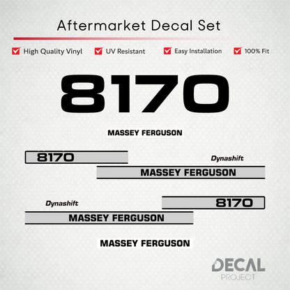 Aftermarket Decal Kit Compatible with Massey Ferguson 8170 – Premium Restoration Vinyl Set – Image 1