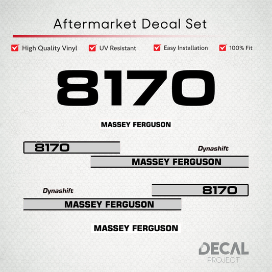 Aftermarket Decal Kit Compatible with Massey Ferguson 8170 – Premium Restoration Vinyl Set – Image 1