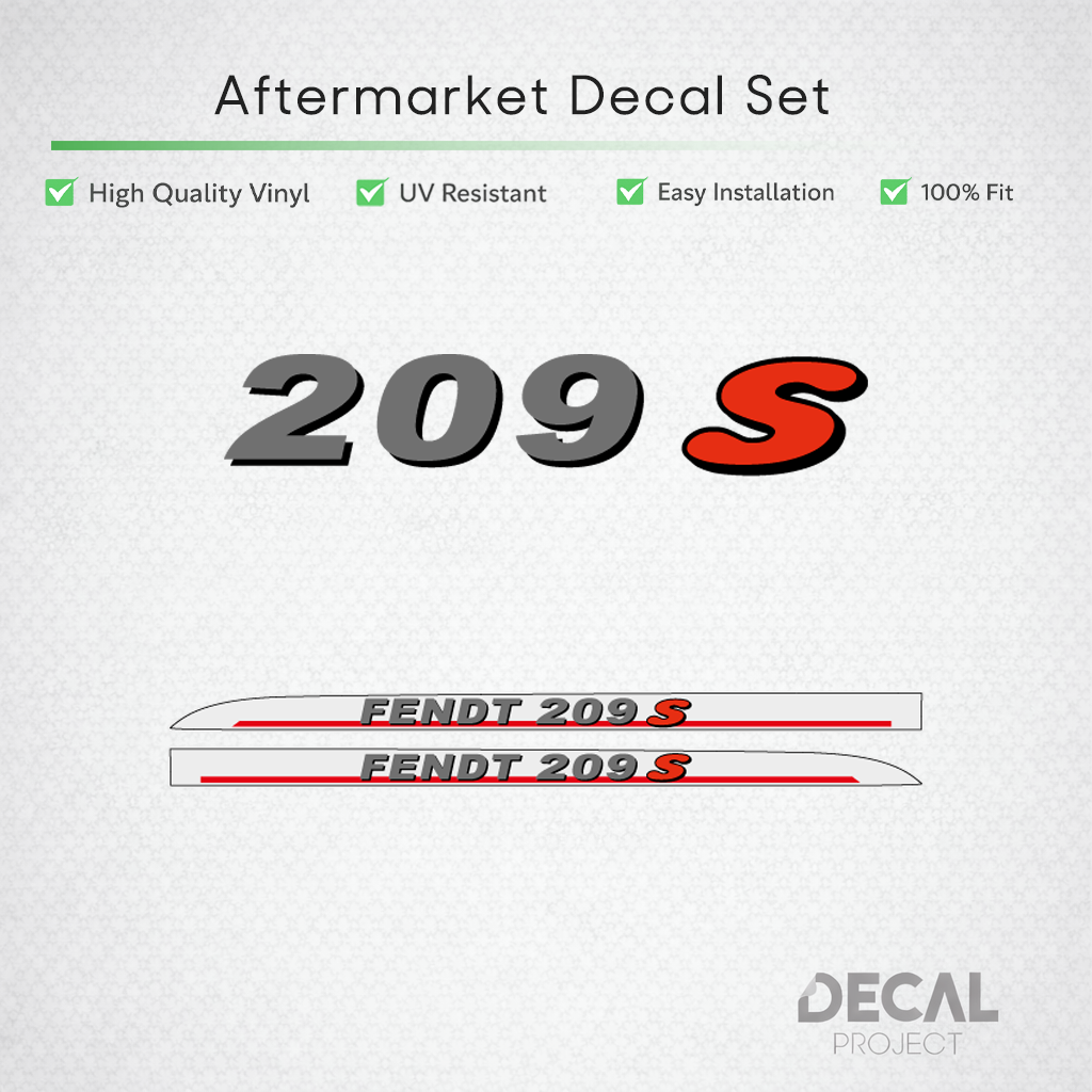 Fendt 209 S Decal Kit - Vinyl Restoration premium Standard Series