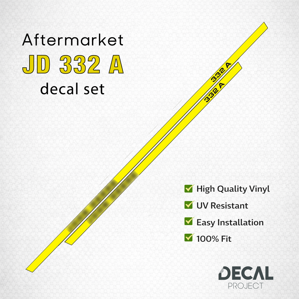 John Deere 332A Decal Kit – Hood & Safety Stickers – Complete Replacement Set