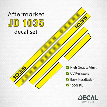 John Deere 1035 Decal Kit – Hood & Safety Stickers – Complete Replacement Set