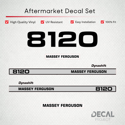 Aftermarket Decal Kit Compatible with Massey Ferguson 8120 – Dynashift Restoration Vinyl Set – Image 1