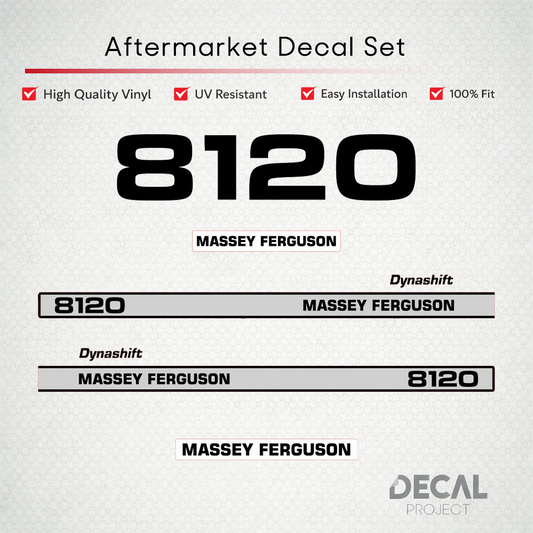 Aftermarket Decal Kit Compatible with Massey Ferguson 8120 – Dynashift Restoration Vinyl Set – Image 1