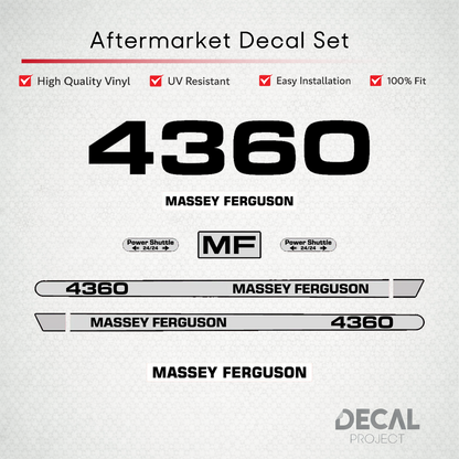 Aftermarket Decal Kit Compatible with Massey Ferguson 4360 – Premium Hood Stripe Graphics Set – Image 1