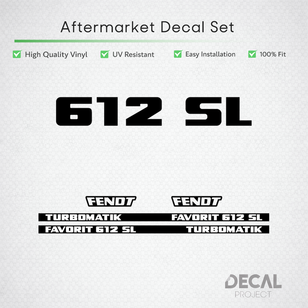 Fendt Favorit 612 SL Turbomatik Decal Set - Classic 6-Cyl Restoration Vinyl Kit