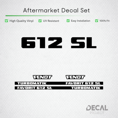 Fendt Favorit 612 SL Turbomatik Decal Set - Classic 6-Cyl Restoration Vinyl Kit