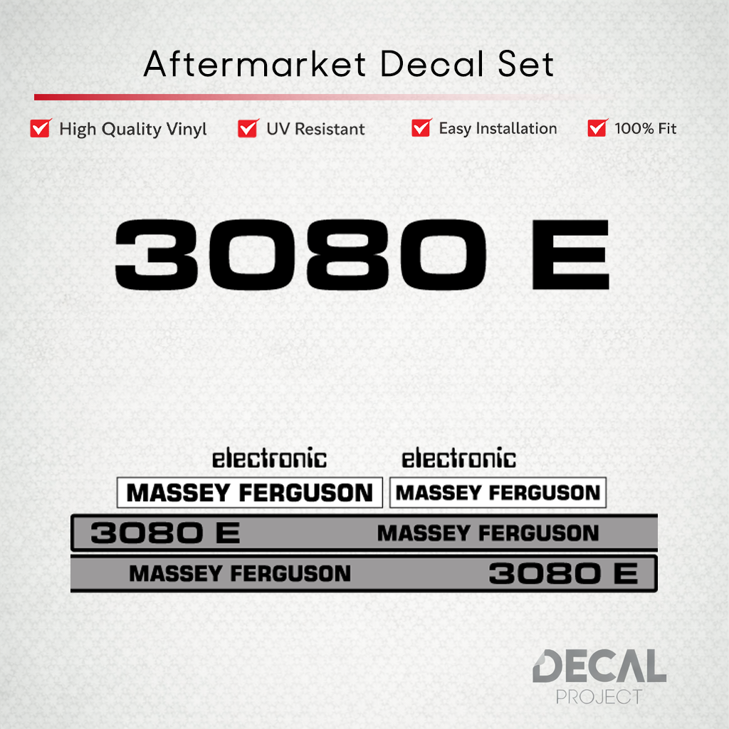 Aftermarket Decal Kit Compatible with Massey Ferguson 3080 E – Premium Restoration Vinyl Set – Image 1