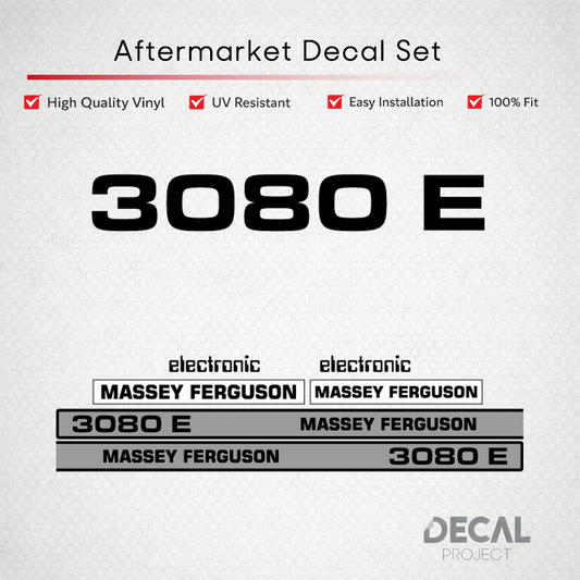 Aftermarket Decal Kit Compatible with Massey Ferguson 3080 E – Premium Restoration Vinyl Set – Image 1