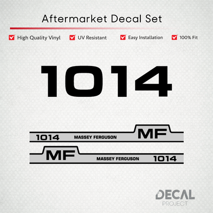 Aftermarket Decal Kit Compatible with Massey Ferguson 1014 – Premium Hood Stripes and Logo Set – Image 1
