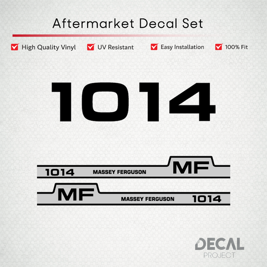 Aftermarket Decal Kit Compatible with Massey Ferguson 1014 – Premium Hood Stripes and Logo Set – Image 1