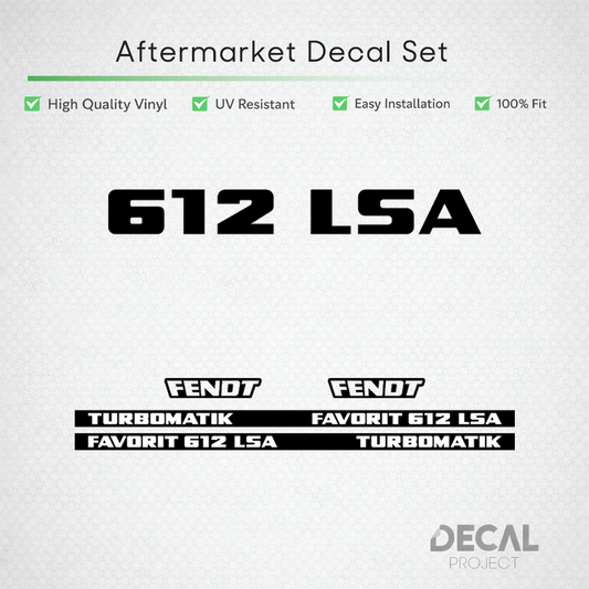 Fendt Favorit 612 LSA Turbomatik Decal Set - Premium 6-Cyl Restoration Vinyl Kit