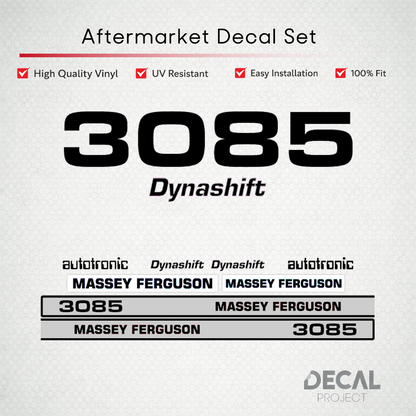 Aftermarket Decal Kit Compatible with Massey Ferguson 3085 – Dynashift Autotronic Restoration Set – Image 1