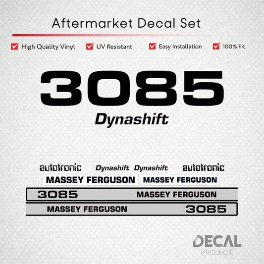 Aftermarket Decal Kit Compatible with Massey Ferguson 3085 – Dynashift Autotronic Restoration Set – Image 1