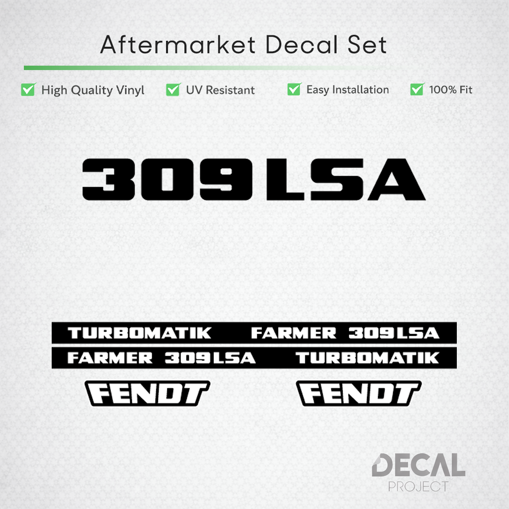 Fendt Farmer 309 LSA Turbomatik Decal Set - Early 300 Series Restoration
