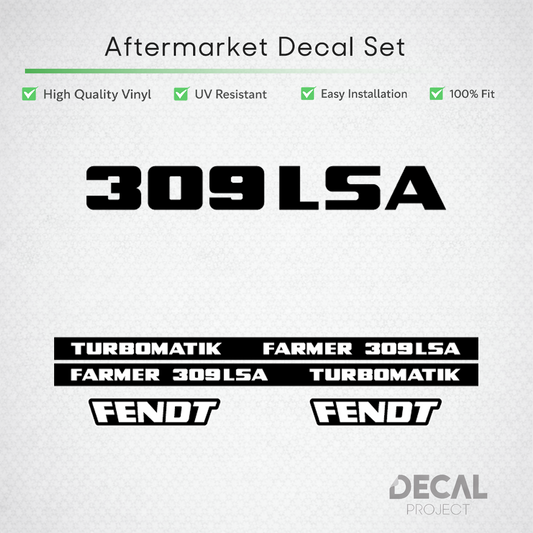 Fendt Farmer 309 LSA Turbomatik Decal Set - Early 300 Series Restoration